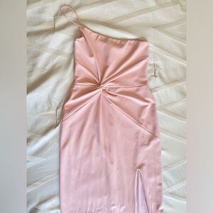 Nookie Blush Pink One-Shoulder Dress L